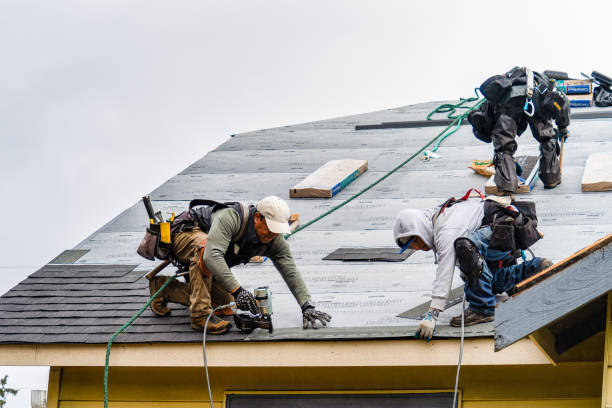 Professional Gutter Installation technician working in Slaton, TX
